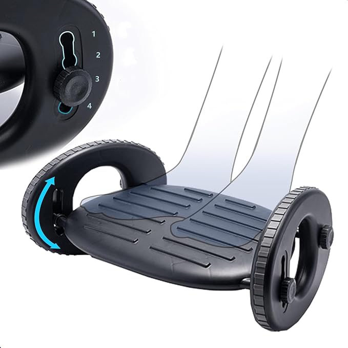 Under Desk Footrest – 4-Level Angle Adjustment & Active Rocker Feature, Durable ABS Foot Support, Anti-Slip Design, Ideal for Office, Home, Travel & Posture Correction