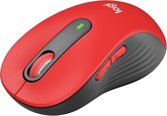 Logitech Wireless Mouse Signature M650 L Full Size - Large Hands, 2-Year Battery, Silent Clicks, Customizable Buttons, Bluetooth, PC/Mac/Chromebook - Classic Red, Right-Handed, Large
