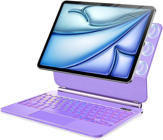 Keyboard Case for iPad Air 13 inch (M2, 2024),iPad Pro 12.9 inch (3/4/5/6th Gen) Magic Magnetic - Easy-Set Floating Cantilever Stand, Multi-Touch Trackpad Backlit Keyboard Case for iPad Air 13