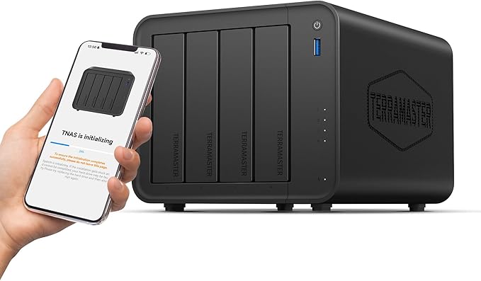 TERRAMASTER F4-425 4-Bay NAS Storage – Intel x86 Quad-Core CPU, 4GB RAM, 2.5GbE LAN, Network Attached Storage Multimedia Server for Home Users (Diskless)