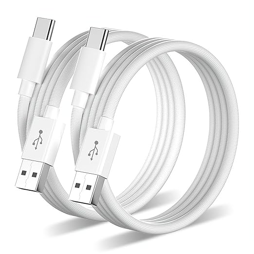 [5ft 2Pack] Woven Car Play USB-C Cable for Apple iPhone 16 Charger MFi Certified USB-A to USB C Cable Cord Fast Charging for iPhone 16 Pro Max/16Pro/15 Pro/15Plus, iPad Air M2,AirPods Pro 2nd, White