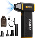 GOOLOO F1 Electric Air Duster with Mini Vacuum, 3 Gear Adjustable 160000 RPM Compressed Air Duster, Mini Blower for Keyboard PC Car, Cordless Rechargeable Air Blower,Yellow