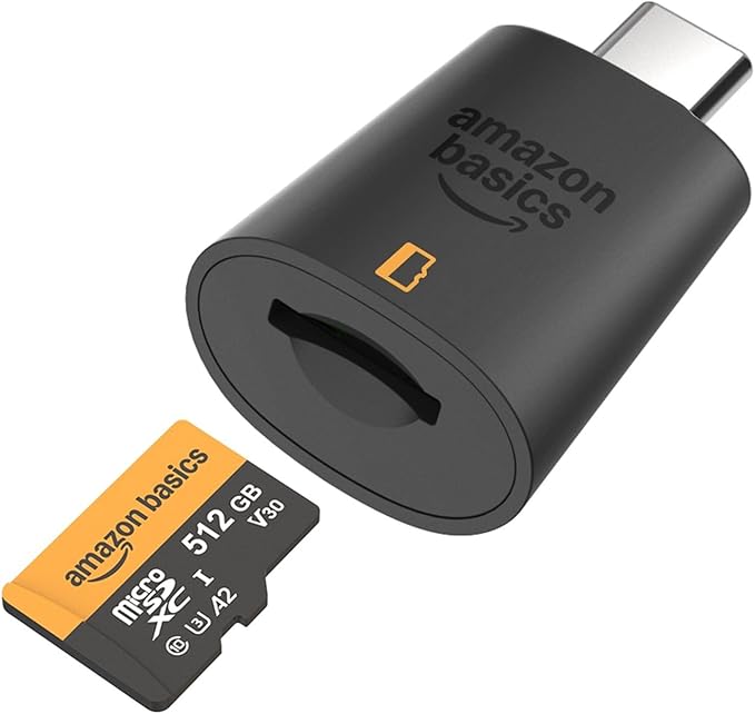 Amazon Basics 512GB microSDXC Card with Adapter, Read Speed Up to 200MB/s, 1-Pack