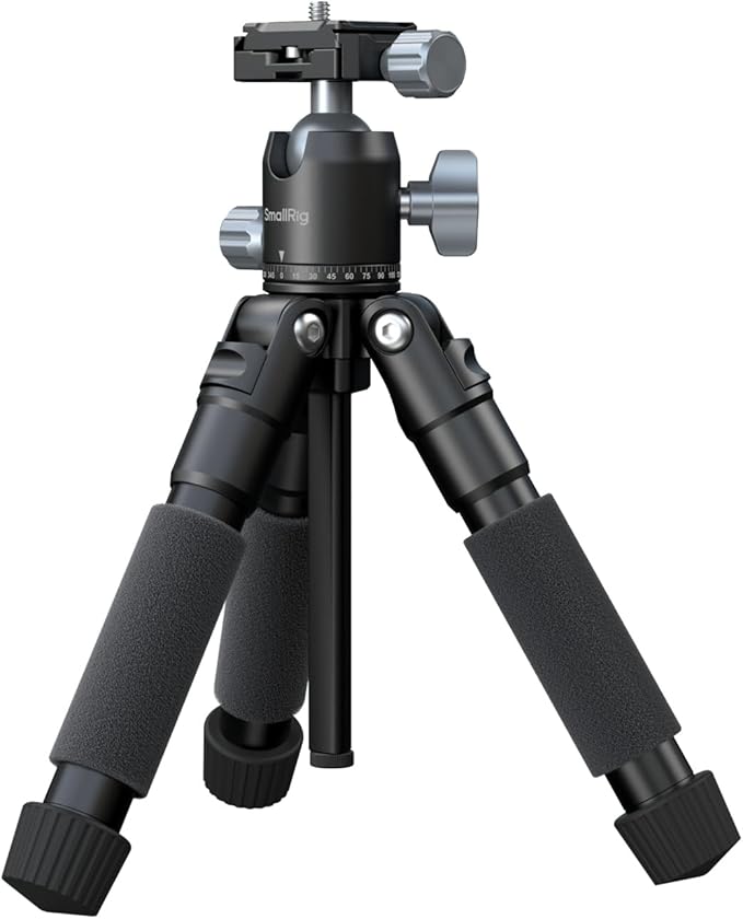 SmallRig VT-20Pro 21.2"/ 53.8cm Mini Tripod for Camera and Phone, Aluminum Alloy Small Desktop Tripod with 360° Ball Head, Table tripods Load Up to 11lb / 5kg