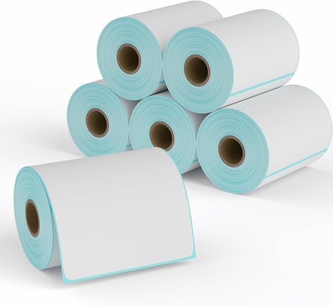 FungLam 4'6' Thermal Shipping Labels - Compatible with Rollo, Munbyn, Zebra, iDPRT, JADENS - 250 Labels/Roll, 6 Rolls