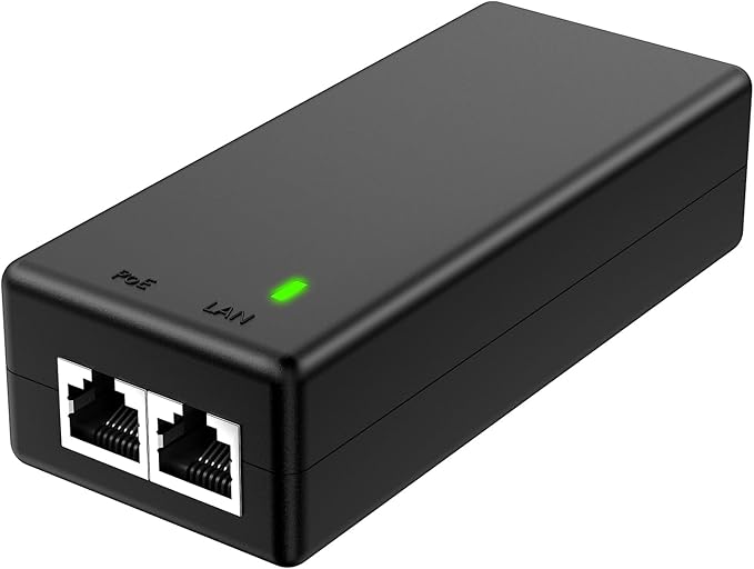 YuanLey Gigabit PoE Injector Adapter 30W, Converts Non-PoE to PoE Gigabit, Power Over Ethernet Injector 48V IEEE 802.3af/at, 10/100/1000Mbps PoE+ Injector Adapter Plug & Play, Distances Up to 325 Feet