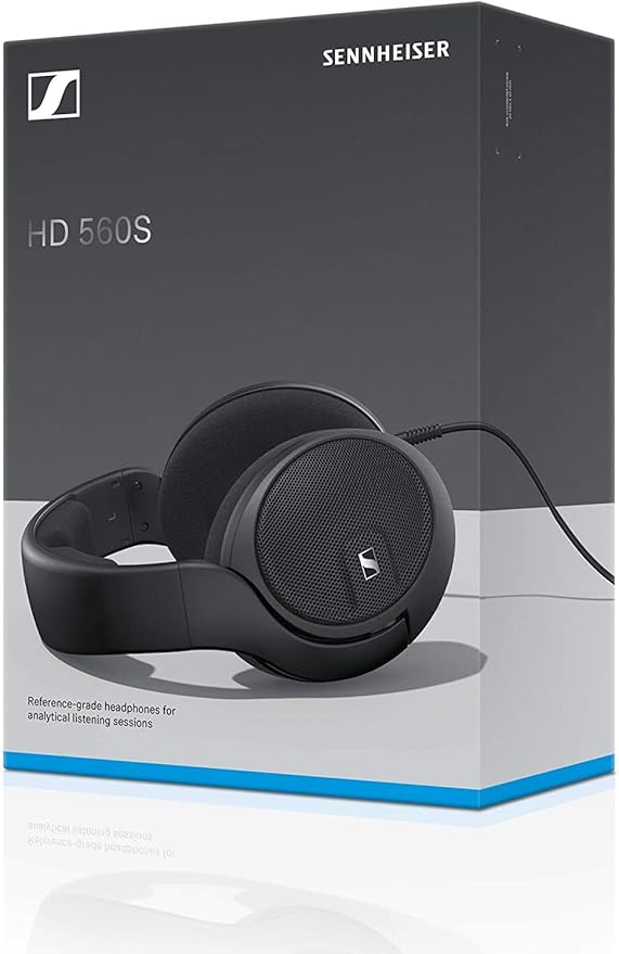 Sennheiser HD 560 S Over-The-Ear Audiophile Headphones - Neutral Frequency Response, E.A.R. Technology for Wide Sound Field, Open-Back Earcups, Detachable Cable, (Black) (HD 560S)