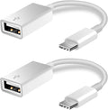 FLEAVER USB C to USB Adapter [2 Pack],Type-C OTG Cable Type C Male to USB A Female Adapter Compatible with Pro/Air 2019 2018 2017,S20 S20+ Ultra Note 10 S9 S8 (White)
