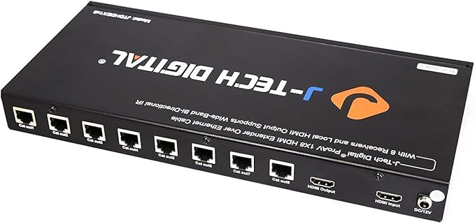 J-Tech Digital JTDHDEX1x8 ProAV Premium Quality 1X8 HDMI Extender/HDMI Amplifier/HDMI Splitter Over Ethernet Cable