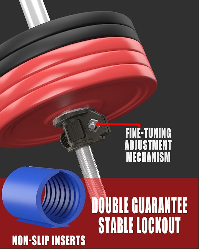 Barbell Clips 1 Inch Quick Release Weight Clamps 0.9-1.18inch Multi-Size Adjustable Olympic Clamps for Bars