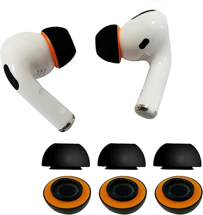 Memory Foam Tips for AirPods Pro,Upgraded Memory Foam&Silicone Hybrid Ear Tips,Ultra-Comfort,Anti-Slip Eartips,Best Noise Cancellation,Fit in The Charging Case,3 Pairs