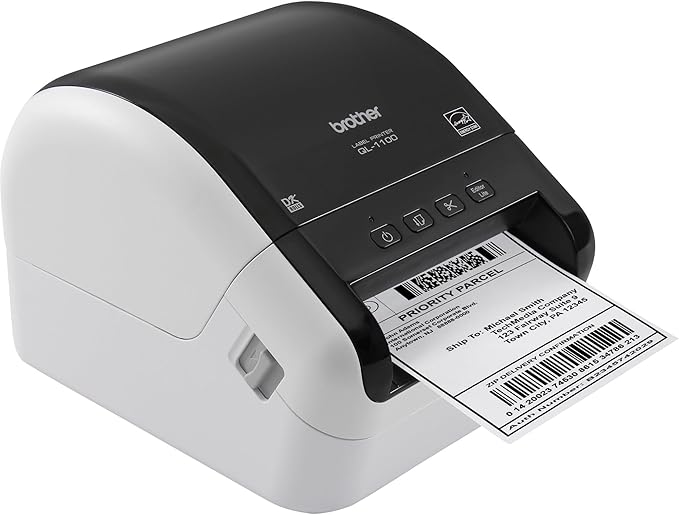 Brother QL-1100 Wide Format, Postage and Barcode Professional Thermal Monochrome Label Printer, Black