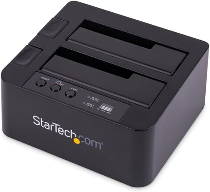 StarTech.com Dual-Bay USB 3.0 to SATA and IDE Hard Drive Docking Station, USB Hard Drive Dock, External 2.5/3.5" SATA III/IDE, SSD/HDD Docking Station, Hot-Swap Drive Bays, Top-Loading (UNIDOCKU33)