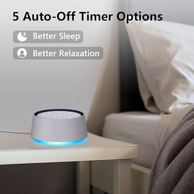 Brown Noise Sound Machine with 30 Soothing Sounds White Noise Machine 12 Colors Night Light for Baby Adults Kids Sleep Machines 36 Volume Levels 5 Timers for Home Office