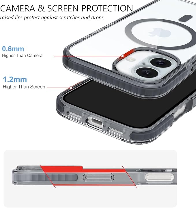 BELTRON Belt Case for iPhone 16, Slim Protective Transparent Case & Rotating Belt Clip Holster Combo (Compatible with MagSafe)