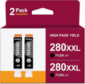 PGI-280XXL Compatible for Canon Ink 280 and 281 Cartridges Work for Canon TR8520 Ink Cartridges Work for Pixma TR8620 TR8620A TS9120 TS6320 TR7520 TS6220 TR8500, 2 x 280XXL PGBK, 2 Pack (Large Black)