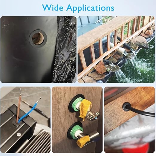 2 Pcs 2" Drill Hole, 1-9/16" ID Silicone Rubber Grommets for Wiring, Large Top Hat Grommets, Waterproof Pool L-Shape O-Ring Seal Hose Pipe Gasket for Pump Motor Hydroponic Irrigation Drywall