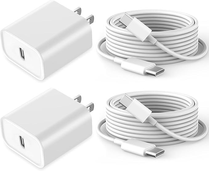 Fast Charging for iPhone 16 15 Charger,2Pack 20W USB C Wall Charger Travel Plug Block iPhone 15 Charging Cable for iPhone 16/16 Pro/16 Pro Max/16 Plus/15/15 Pro/15Pro Max/iPad Mini6/iPad Air4/iPad Pro