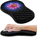 Hokafenle Ergonomic Mouse Pad Wrist Support, Wrist Rest Mousepad for Carpal Tunnel Pain Relief with Integrated Memory Foam Slope Massage Bulge (11.8x7.9 inch,Butterfly Lotus Floral