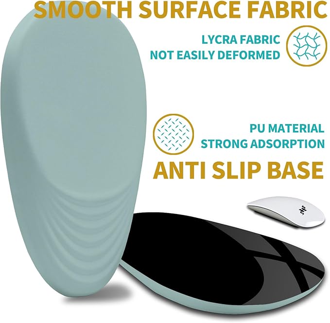 Hokafenle Ergonomic Mouse Pad Wrist Support with Stepped-Wedge Design, Wrist Rest Pain Relief Mousepad Filled with Memory Foam, Carpal Tunnel Mousepad for Wireless Mouse(12x8 inch, Light Blue)