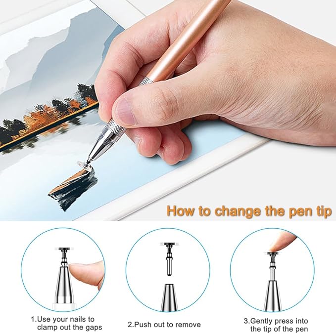 YuCool 20 Pieces Passive Stylus Pen Replacement Disc Tips, Universal Nibs Compatible with Capacitive Touch Screen