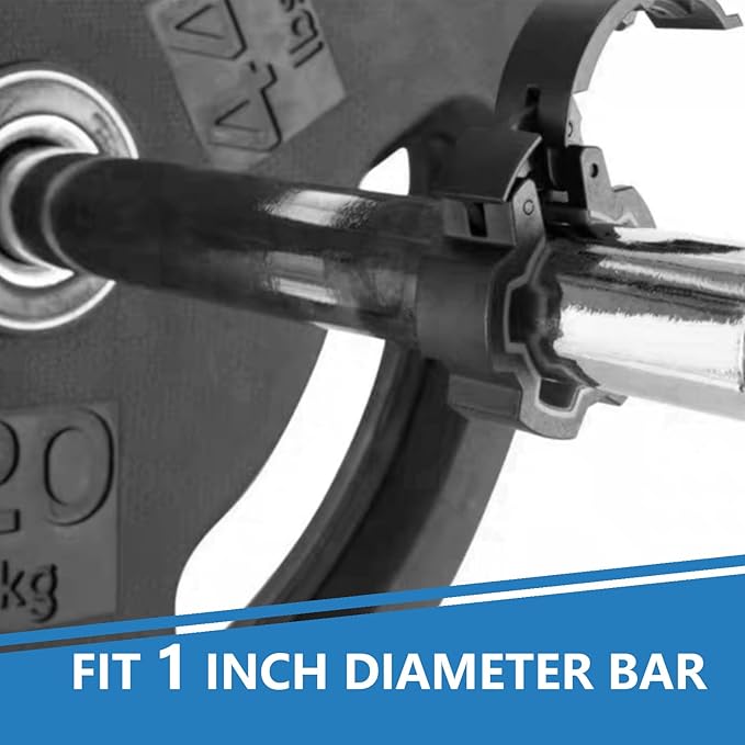 Barbell Clamps 28mm, Barbell Clips, Quick-Release Safety Weight Clips for Bars, Pair of Locking Clips for Workout Weightlifting Fitness Training (Black, 1.1Inches)