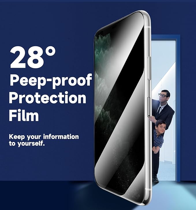 MAGIC JOHN 2 Pack for iPhone 11/iPhone XR 6.1 inch Privacy Glass Screen Protector, Auto Dust-Elimination Installation, Bubble Free, HD Clear, Easy Installation