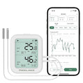 Freshliance Temperature Humidity Data Logger Recorder Bluetooth with 2pcs External Probe, Digital Refrigerator Thermometer Hygrometer, Remote Data Recording Analysis Alarm by Smart APP,BlueTag TH30R-I
