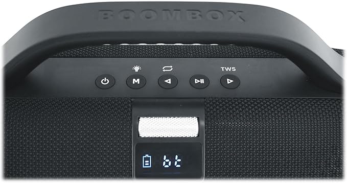 Rockville SONIC-50L Portable Bluetooth Speaker, 50W Stereo Sound, Dual LED Rings, IPX5 Water-Resistant, Upto 24-Hour Battery, TWS, USB/TF Card/AUX/Mic Inputs, for Outdoor and Indoor Events