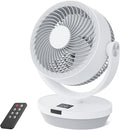 Fan for Bedroom, 13" Air Circulator Fans with Remote, 120°Vertical Manual +90°Oscillating Desk fan, 60ft Powerful Airflow, Portable Fan With 4 Speeds, 4 Modes, 12H Timer, 25dB Quiet Smallfan (White)
