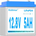 12V 5Ah LiFePO4 Battery, Lithium Battery with BMS, 3000+ Cycles, 64WH Deep Cycle Battery for Marine Battery, Car, RV, Golf Cart, Solar