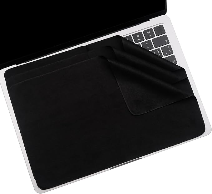 3 Pack Microfiber Liner Cleaning Cloth 15" 16" MacBook Air/MacBook Pro Screen Keyboard Imprint Protection, Keyboard Protector Compatible with MacBook Air 15.3" /MacBook Pro 15"/MacBook Pro 16"-Black