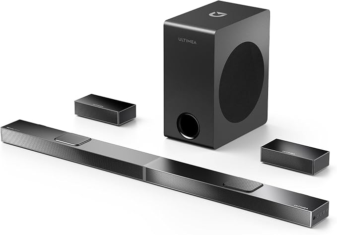 ULTIMEA 5.1.2 Dolby Atmos Soundbar with 8" Wireless Subwoofer, Upward-Firing Drivers, Home Theater Surround Sound System for TV, 4K HDR, Nova S80 (2025 Upgraded Speakers)