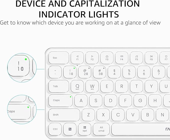 Rapoo 9010M Multi-Device Keyboard and Mouse Combo, 2.4GHz/Bluetooth 5.0/4.0 Wireless Keyboard & Mouse Set for Windows/Mac/Linux/Chrome, Support 4 Devices, Low-Profile Silent Click, Battery Powered