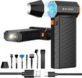 K&F CONCEPT 2025NEW Magnetic Compressed Air Duster, Electric Air Duster|300000RPM|3 Gear Adjustable|Super Wind Power|Rechargeable Brushless Motor|for Computer, Keyboard, Car, Home,Outdoor Cleaning