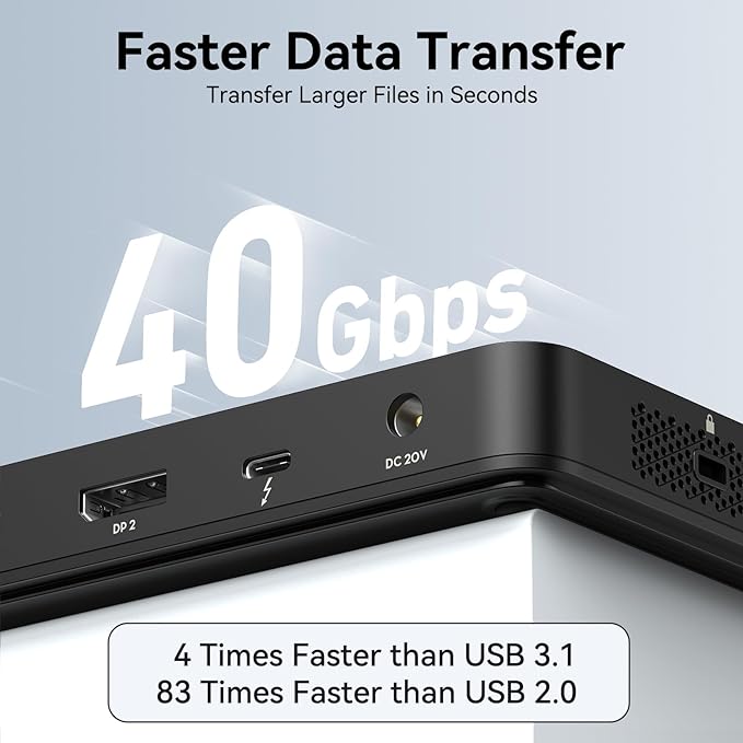 MOKiN Thunderbolt 4 Dock - 16 Ports, Laptop Docking Station Dual Monitor for MacBook, Docking Station 3 Monitors for Windows with Power Supply,TB4 Cable,Gigabit Ethernet（Thunderbolt™ Certified）