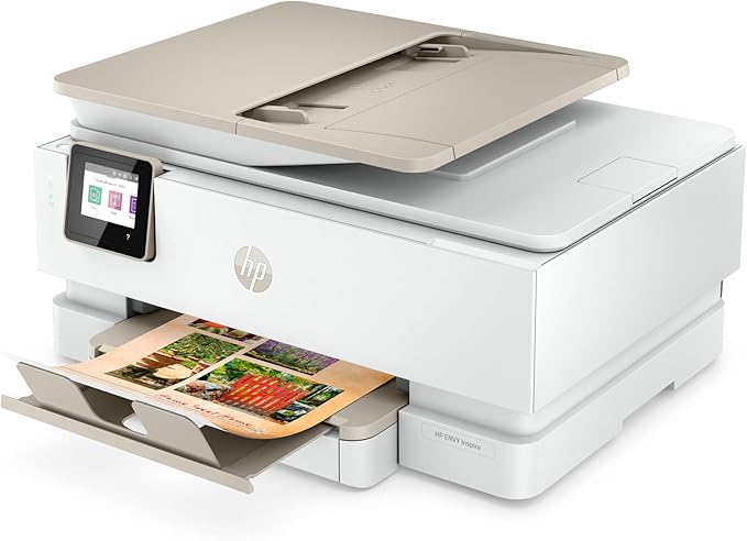 HP ENVY Inspire 7955e Wireless Color Inkjet Printer, Print, scan, copy, Easy setup, Mobile printing, Best-for home, 3 month Instant Ink trial included, White