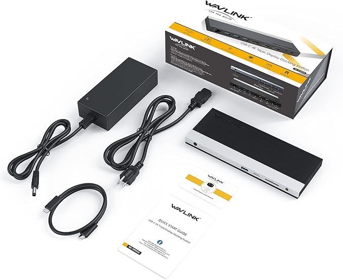WAVLINK USB C Docking Station with 130W Power Adapter, Triple Display USB Type C to Dual HDMI Dock, 2 HDMI, DisplayPort, 100W PD3.0 Charging for Laptop, Ethernet, 4 USB 3.0, SD/TF Slot, Audio, Black