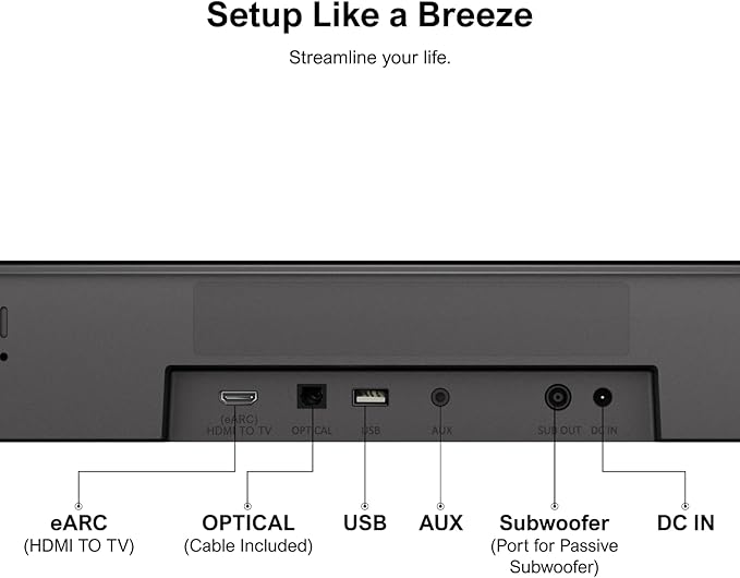 ULTIMEA 5.1ch Sound Bar with Dolby Atmos, Surround Sound System for TV, Sound Bar for Smart TV and Home Theater, App Control, TV Soundbar with Subwoofer, 2 Surround Speakers, HDMI eARC, Aura A50 Pro