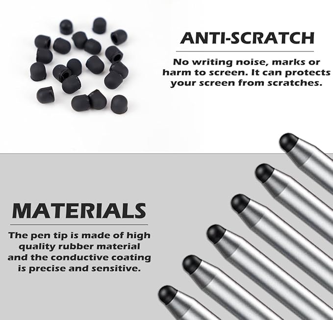 20Pcs Replacement Tips Silicone Rubber Touch Screen Pens Tips for Touch Pen (6 * 6mm)