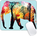 Square Mouse Pad Colorful Forest Elephant-1,Gaming Mouse Pads for Desk,Soft Computer Waterproof Non-Slip Mouse Mat