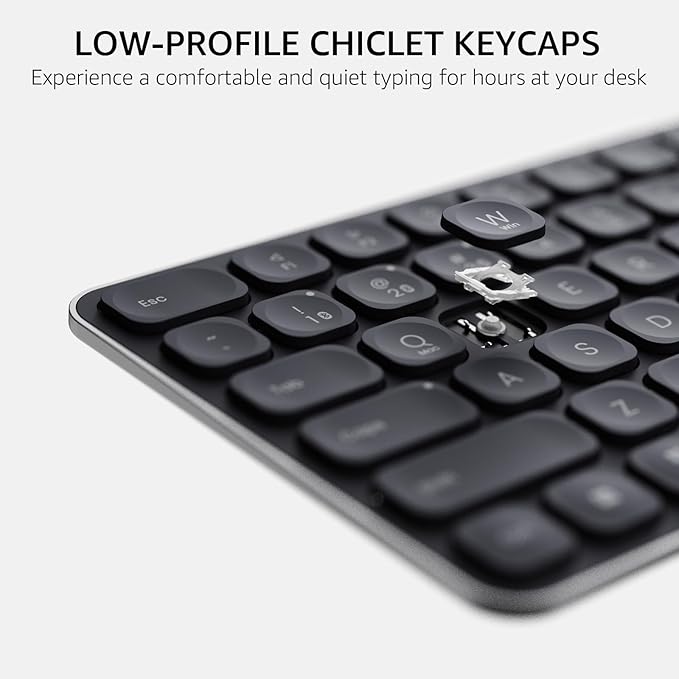 Rapoo 9560M Wireless Keyboard and Mouse Combo, Blade-Series E9550L 110-Key Ultra-Thin Keyboard and MT760SE Wireless Mouse, Support 4 Devices, Quiet, USB-C, Rechargeable, for Windows/Mac/Linux/Chrome