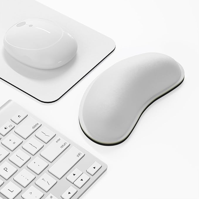 Dapesuom Mouse Wrist Rest, Ergonomic Memory Foam Mouse Wrist for Computer Desk Mats Support, Hand Rest Pad Cushion for Gaming, Office, Laptop, Men, Women, Pain Relief & Easy Typing, Space Gray