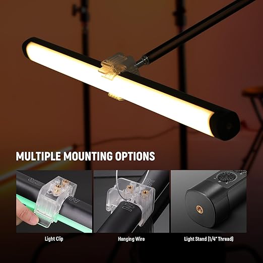 NEEWER TL60 RGB Tube Light, 20W Full Color RGBWW LED Video Lighting Wand Stick for Studio Photography Recording Streaming, APP/2.4G/DMX Control, 7 Pixel Effects 18 Scenes, 2500-10000K CRI97+ TLCI98+