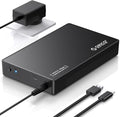 ORICO 3.5" External Hard Drive Enclosure SATA III to USB3.1 Type C for HDD Tool-Free Installation Supports UASP and 20TB Drives - Black