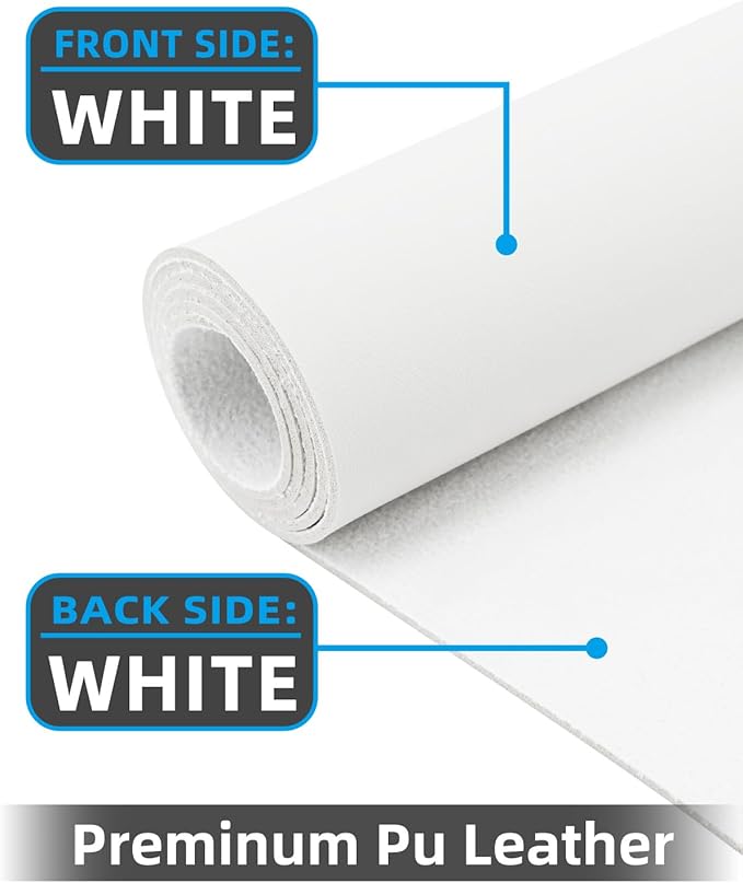 Leather Desk Pad Protector, Large Desk Mat, Mouse Pad, Non-Slip PU Leather Desk Blotter,Desk Cover mat,Desk mat for Keyboard and Mouse,Mat for Office&Home (White, 48" x 17")