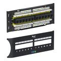 ICC CAT6 Patch Panel, UL Listed & PoE++ Rated Gigabit Applications, Wall Mount 12 Port Network Patch Panel with Front 110 IDC Terminal Blocks and Removable Cover, Black