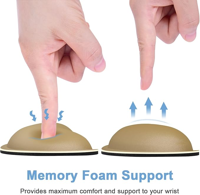 Dapesuom Mouse Wrist Rest, Ergonomic Memory Foam Mouse Wrist for Computer Desk Mats Support, Hand Rest Pad Cushion for Gaming, Office, Laptop, Men, Women, Pain Relief & Easy Typing, Leather Brown