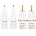 NIUTRENDZ 4 Pack Replacement Tips for Apple Pencil 2nd Generation and 1st Generation Fine Point Metal Tip, Wear-Resistant & Precise Control (1.95mm, White + Pink)