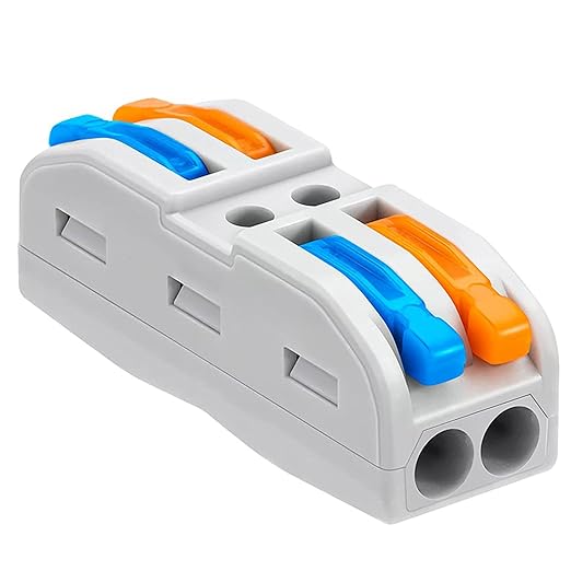 25PCS Lever Wire Connectors, Quick Wiring Cable Connectors, Compact Push-in Conductor Terminal Block (25PCS 2 in 2 Out)